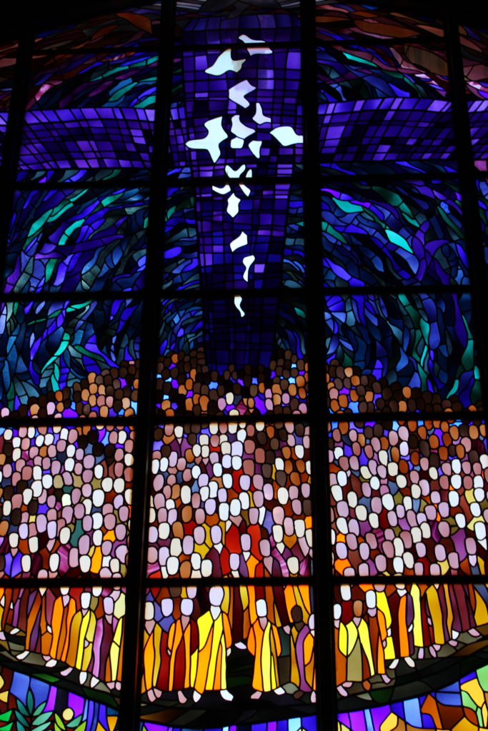 stain glass window at bible church