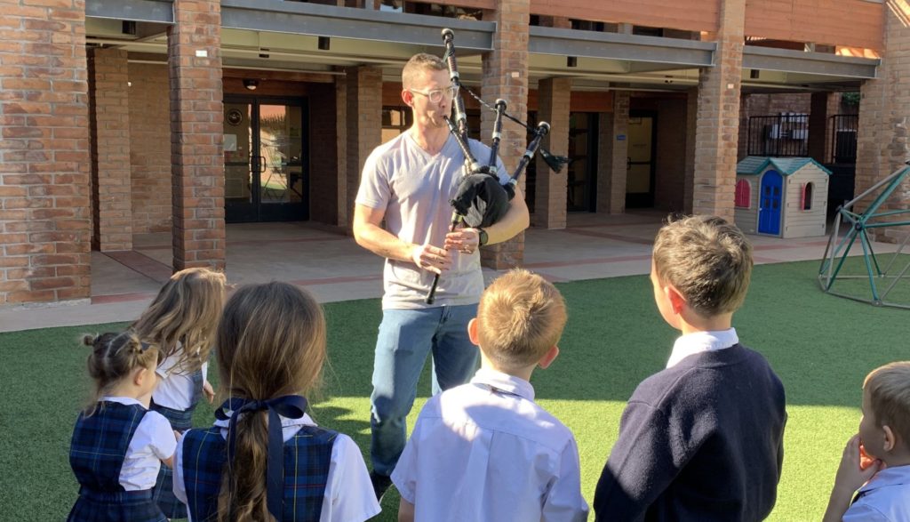 Bag pipes at our classical co-op